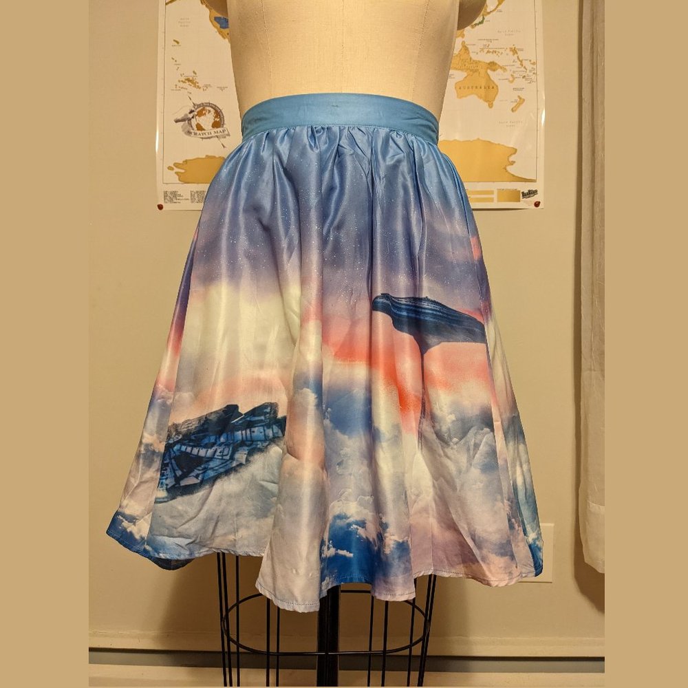 Knee Length Star Wars Cloud City Millennium Falcon Slave 1 Circle Skirt Size XS